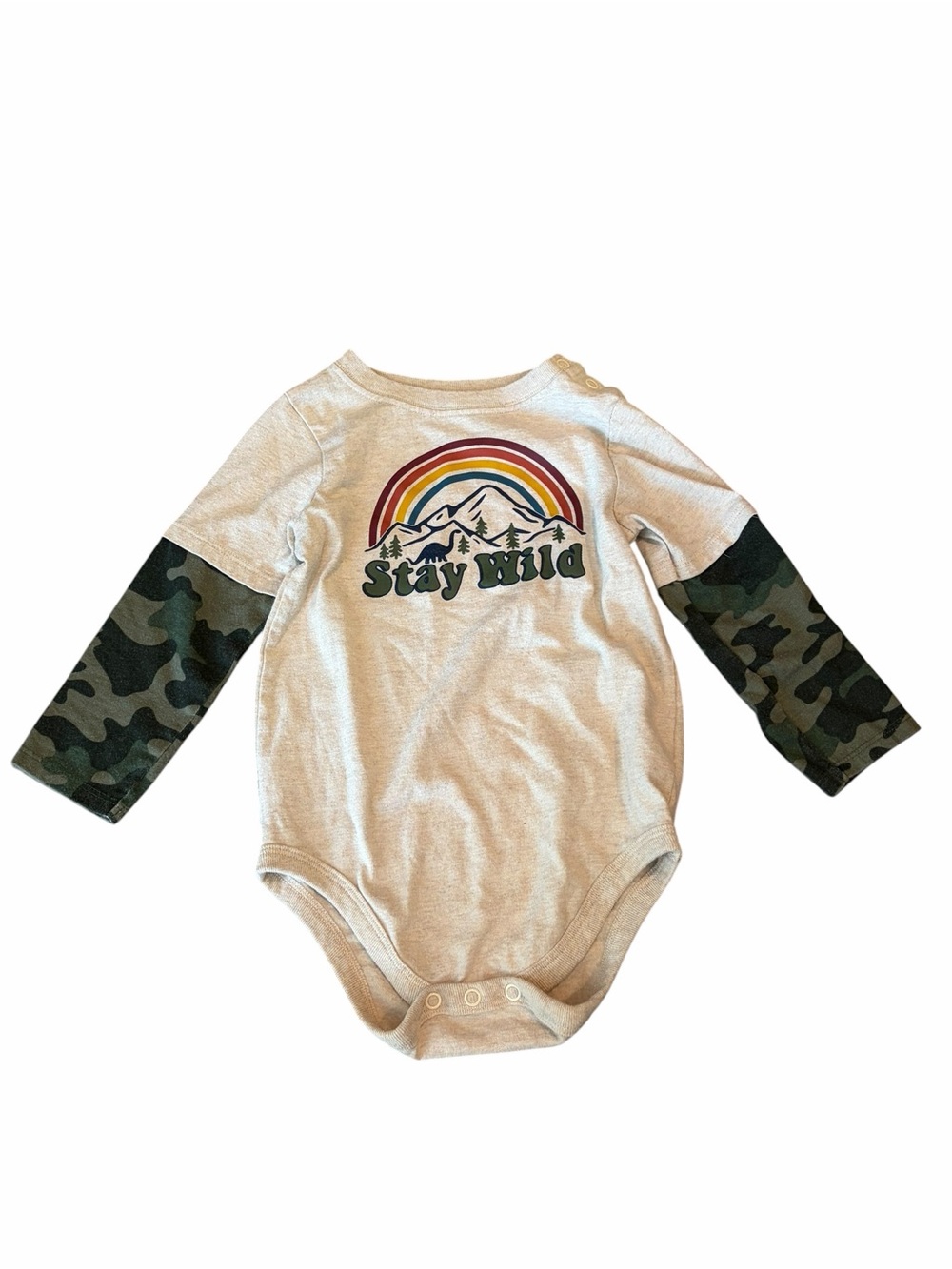 Garanimals “Stay Wild” Camo Sleeve Bodysuit – 24 Months